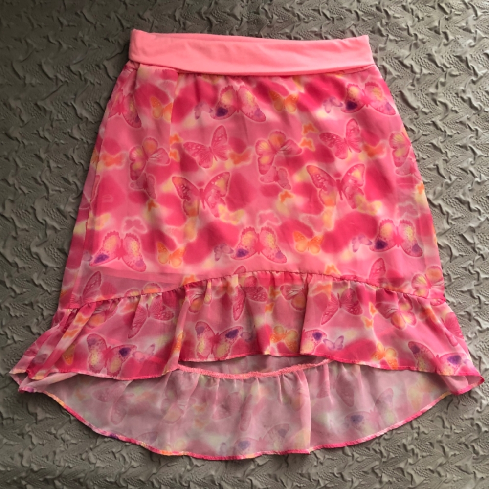 Pink high low skirt